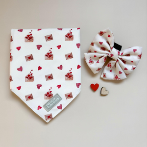 Valentine’s Day Pet Bandana & Sailor Bow Tie Set
