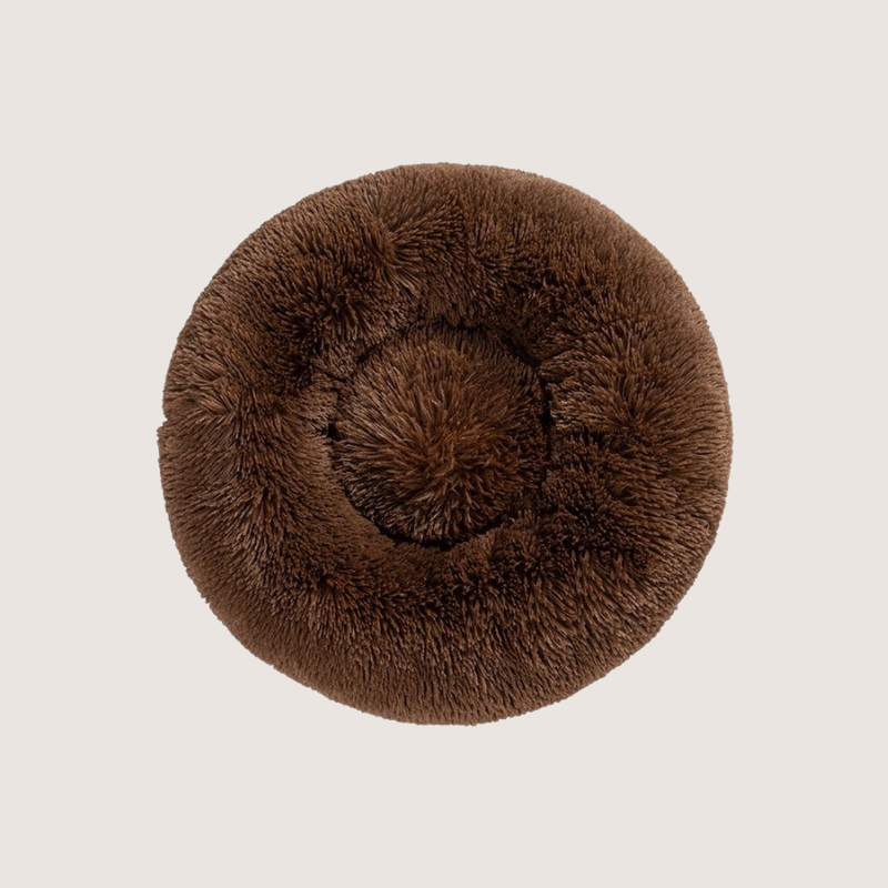 Coffee Calming Donut Pet Bed: Experience ultimate pet comfort with our best-selling dog bed. Embrace security with its circular design for a sense of cosiness and warmth. Raised edges provide neck and body support. Crafted from plush materials for extra softness and easy machine washable maintenance.