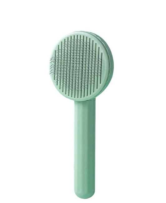 Green Colour: Ultimate grooming tool for pets! Stainless-steel slicker brush with anti-slip handle, flexible 60-degree bend needles. Suitable for cats & dogs, strong & durable. Available in seven colours, easy one-push button. Size Information: Height: 20cm, Width: 7.5cm.