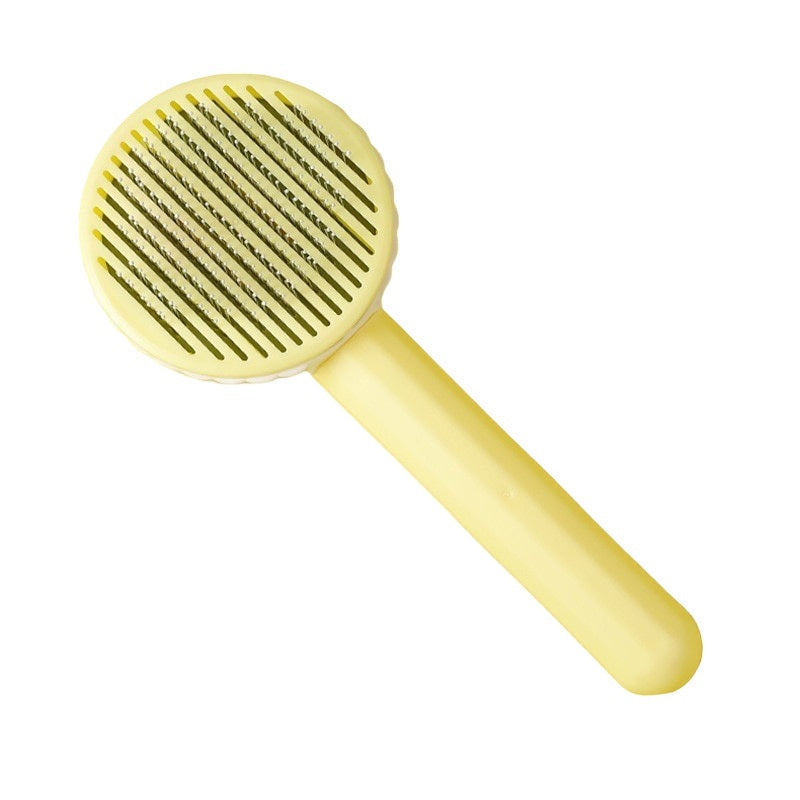 Yellow Colour: Ultimate grooming tool for pets! Stainless-steel slicker brush with anti-slip handle, flexible 60-degree bend needles. Suitable for cats & dogs, strong & durable. Available in seven colours, easy one-push button. Size Information: Height: 20cm, Width: 7.5cm.