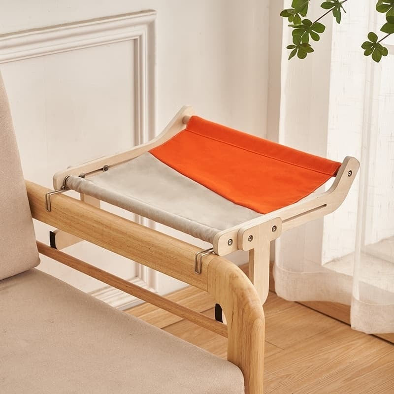 Orange Grey Colour: Discover our high-quality hanging hammock cat bed! Easy to install, it holds up to 18KG with a sturdy design. Attach it to windowsills, cabinets, drawers, or chairs of different thicknesses. The removable hammock cover is machine washable on a gentle cycle. Give your cat the ultimate comfort and relaxation they deserve!