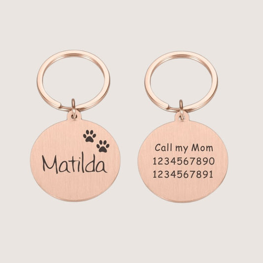 Rose Gold Colour: The safety of your pet’s is our greatest priority. Our pet ID tags are engraved and personalised ensuring the safety of your furry friend. If they do get lost owners can be easily reached and be reunited with their pets. This minimal yet stylish stainless-steel ID pet tag is durable and long-lasting. Personalised engraving included! Key Points: stainless-steel material, durable & long-lasting, free engraving included.