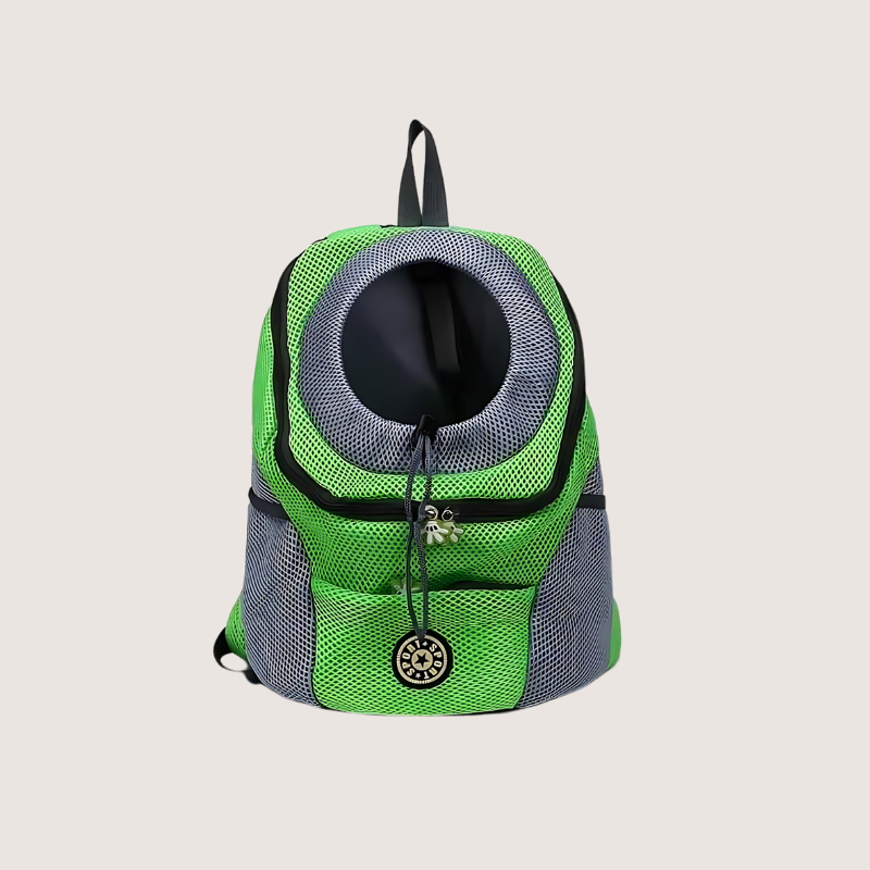 Outdoor Adventures Made Easy with Our Green Breathable Mesh Pet Backpack – Ideal for small dogs and cats, featuring breathable mesh for comfort, secure drawstring closure, side pockets for water bottles, and a zippered middle pocket. Sizes: Small (Length 30CM, Width 16CM, Height 35CM), Medium (Length 36CM, Width 21CM, Height 40CM), Large (Length 40CM, Width 24CM, Height 