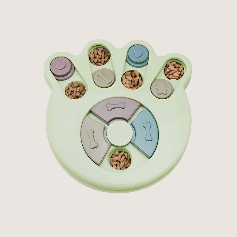 Interactive Dog Puzzle Toy, Durable Paw-Shaped Design in Green - Boost IQ, Fight Boredom & Strengthen Bonds. Smarter, Happier Pets Await! Ideal for Cats, Puppies & Small Dogs. Non-Toxic Materials. Order Now!