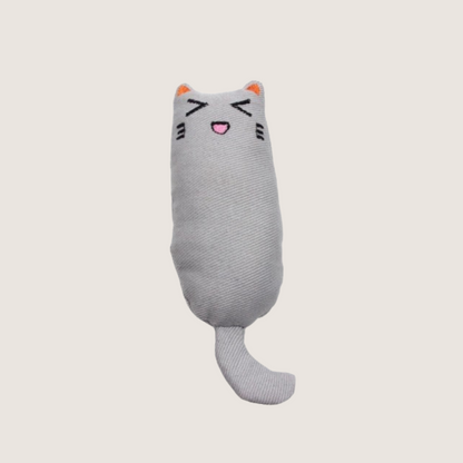 Grey Catnip Toy - Natural Catnip, Playtime Fun! This grey catnip toy (15cm) is filled with natural catnip to ignite playtime and satisfy your cat's hunting instincts. Made from high-quality, durable linen and cotton.