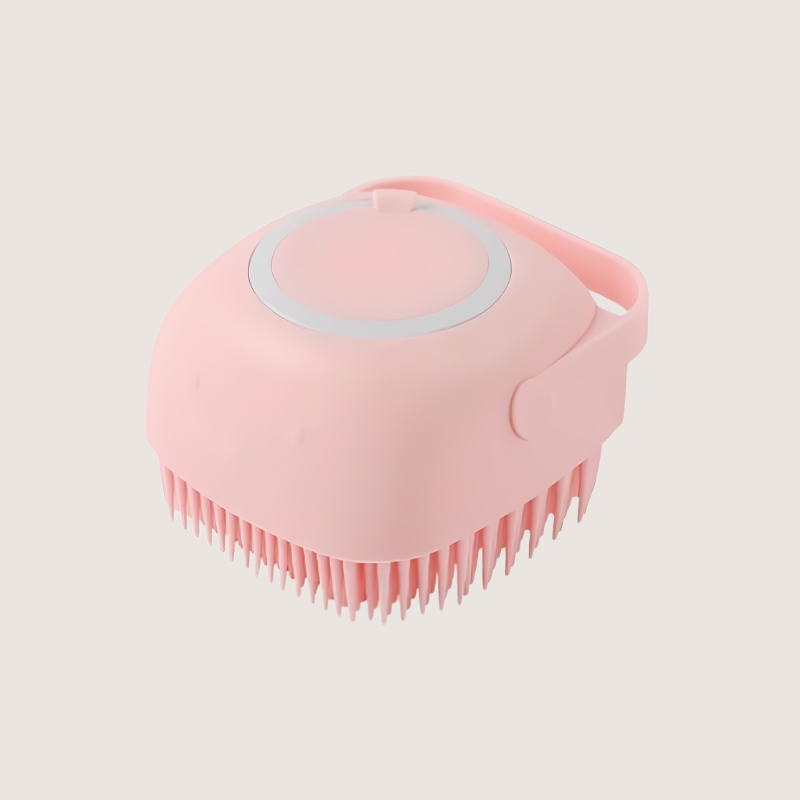 Our pink silicone bath brush makes pet grooming effortless. Its square design and soft bristles ensure a gentle clean, perfect for pets of all ages and fur types.