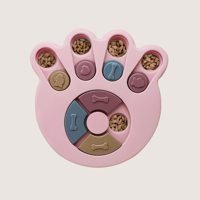 Interactive Dog Puzzle Toy, Durable Paw-Shaped Design in Pink - Boost IQ, Fight Boredom & Strengthen Bonds. Smarter, Happier Pets Await! Ideal for Cats, Puppies & Small Dogs. Non-Toxic Materials. Order Now!