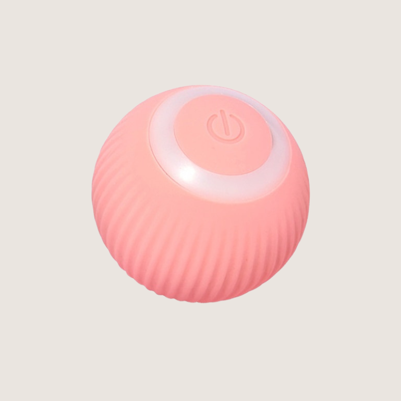 Pink smart interactive cat ball toy with obstacle avoidance, crafted from durable silicone ideal for wooden floors or tiles. Engages cats with two play modes: normal for spontaneous play or smart mode for extended interactive fun. Sized at 4cm in diameter. Shop now for interactive feline entertainment!