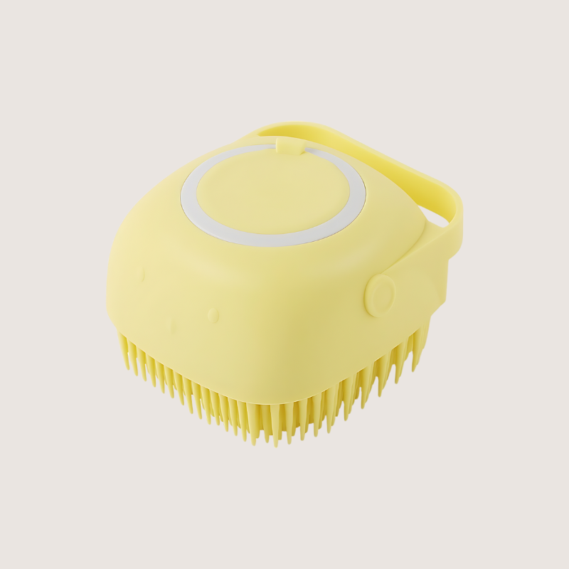 Make bath time enjoyable with our yellow silicone bath brush. Its easy-to-use design, featuring a comfortable handle and soft bristles, is ideal for a relaxing wash for your pet or full-body massage.