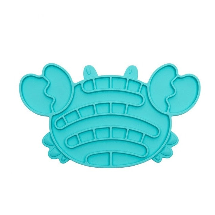 Blue Colour Crab Design: Silicone Puzzle Lick Mats: Engage and challenge your pet for optimal health! Slow down eating, improve digestion, and promote mental activity. Under the sea design keeps boredom at bay. Exciting mealtime with our mats!