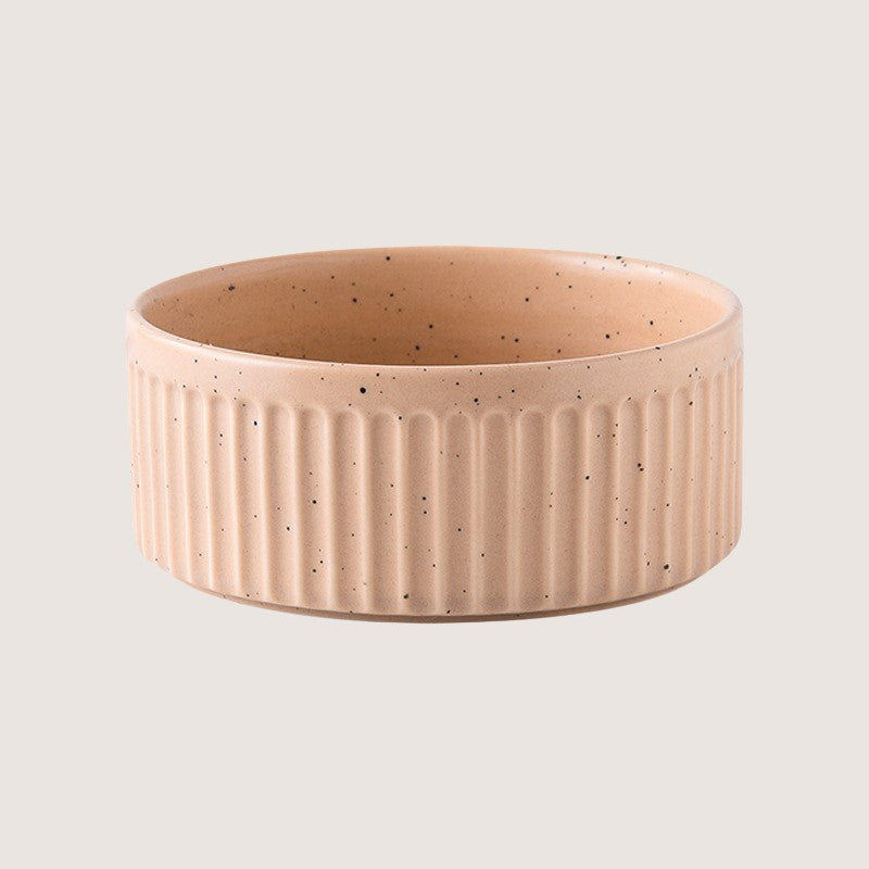 Earthy Pastel Single Bowl with No Base: Stylish ceramic bowls with eco-friendly bamboo bases provide convenience and hygiene for your home. Available in single bowl with bamboo base, two bowls with base, three bowls with bamboo base, and single pet bowls on their own. Anti-slip bamboo bases prevent spills, while dishwasher-safe design simplifies cleanup. Elevate your pet's dining experience with these high-quality, antibacterial bowls, ensuring style and functionality in every meal.