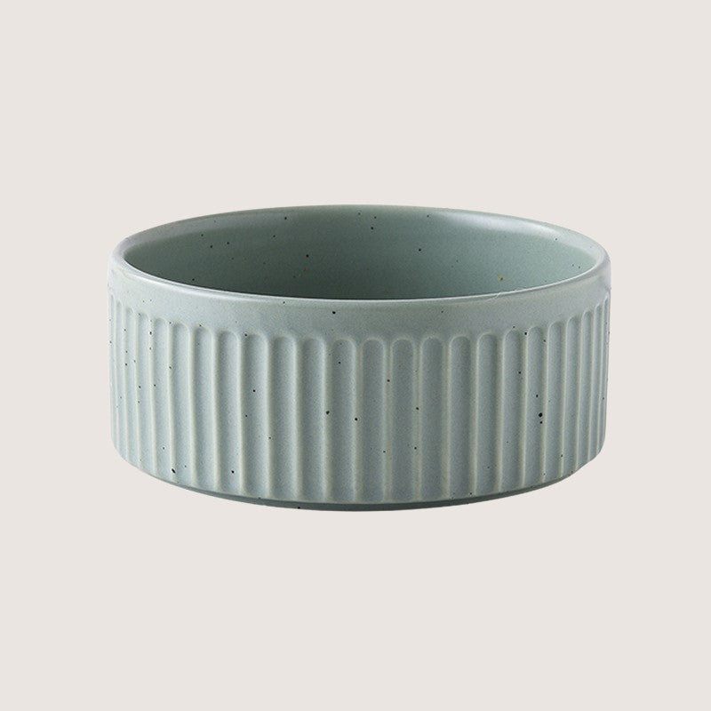 Light Green Single Bowl with No Base: Stylish ceramic bowls with eco-friendly bamboo bases provide convenience and hygiene for your home. Available in single bowl with bamboo base, two bowls with base, three bowls with bamboo base, and single pet bowls on their own. Anti-slip bamboo bases prevent spills, while dishwasher-safe design simplifies cleanup. Elevate your pet's dining experience with these high-quality, antibacterial bowls, ensuring style and functionality in every meal.
