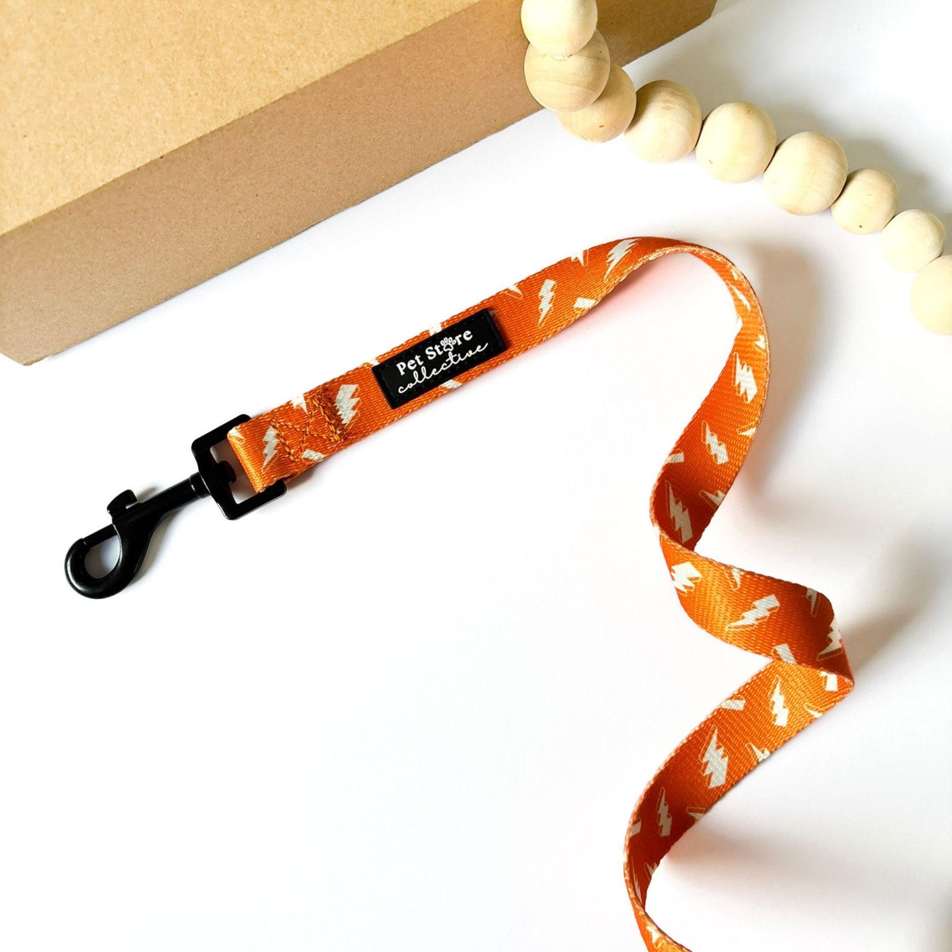 Pet Store Collective Thunderbolt Dog Lead in medium width (2cm), anti-tangle lead for everyday walks, stylish dog accessories Australia.