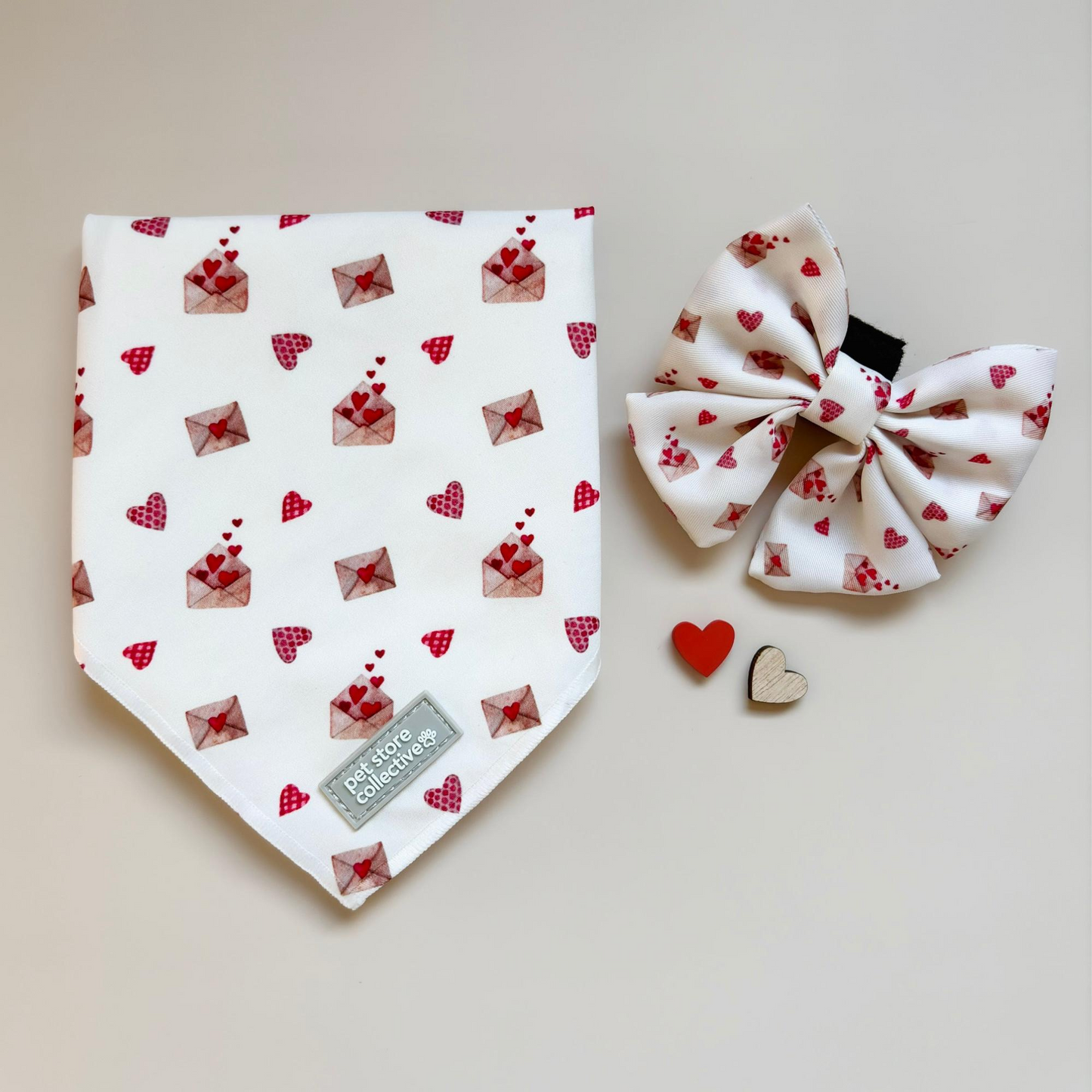 Valentine’s Day Pet Bandana & Sailor Bow Set