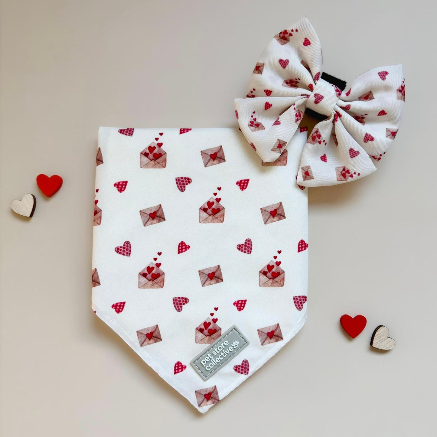 Valentine’s Day Pet Bandana & Sailor Bow Set