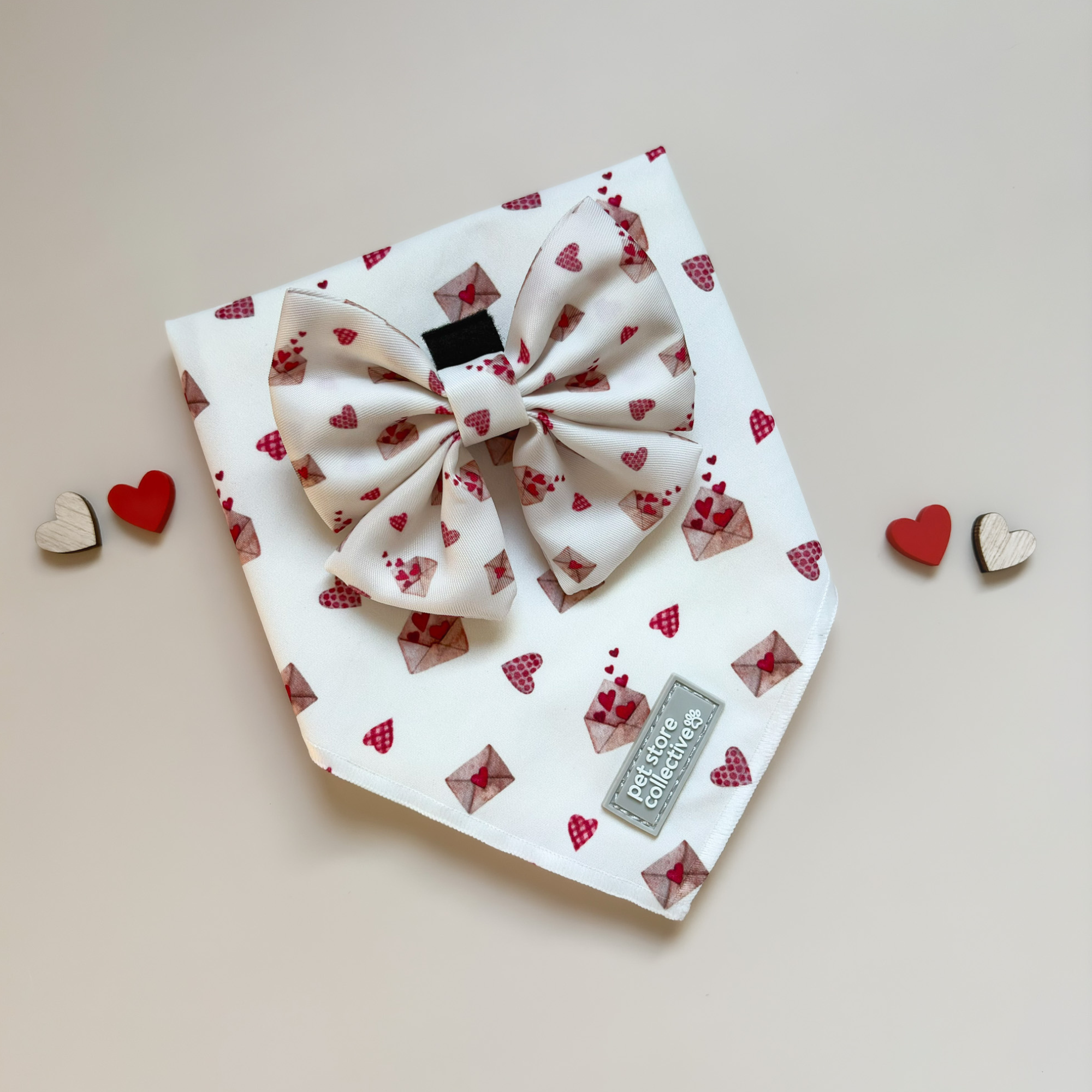Valentine’s Day Pet Bandana & Sailor Bow Tie Set
